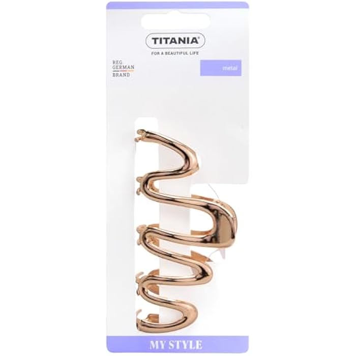 Titania 8265 Wave Metal Hair Clip, 11 cm Size, Gold
